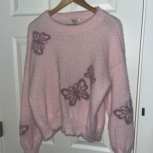 Pink Butterfly Sweater